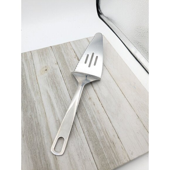 Farberware Stainless Steel Cake Pie Spatula Server 10 3/8" Slotted Serrated - Picture 1 of 8